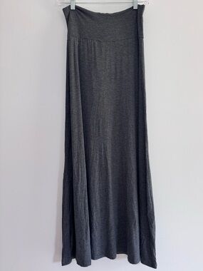 Free To Live Gray Fold Over Maxi Skirt XL